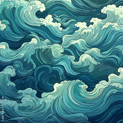 sea waves pattern sea desgin ai generative 