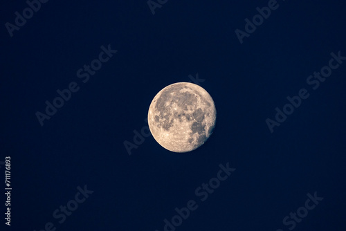 Full moon with dark background.