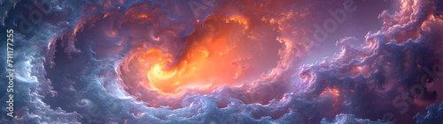 The fiery dance of clouds and flames paint the sky  a breathtaking display of the raw power and beauty of nature and the ever-changing universe