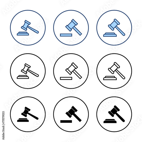 Gavel icon vector. judge gavel sign and symbol. law icon. auction hammer