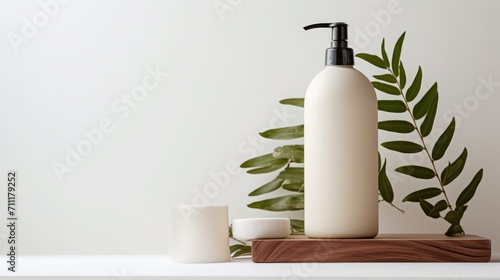 Elegant Bathroom Essentials with Green Plant Decor