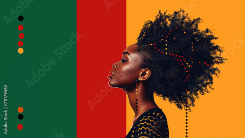 AI generated illustration of A black females for the Black History Month photo