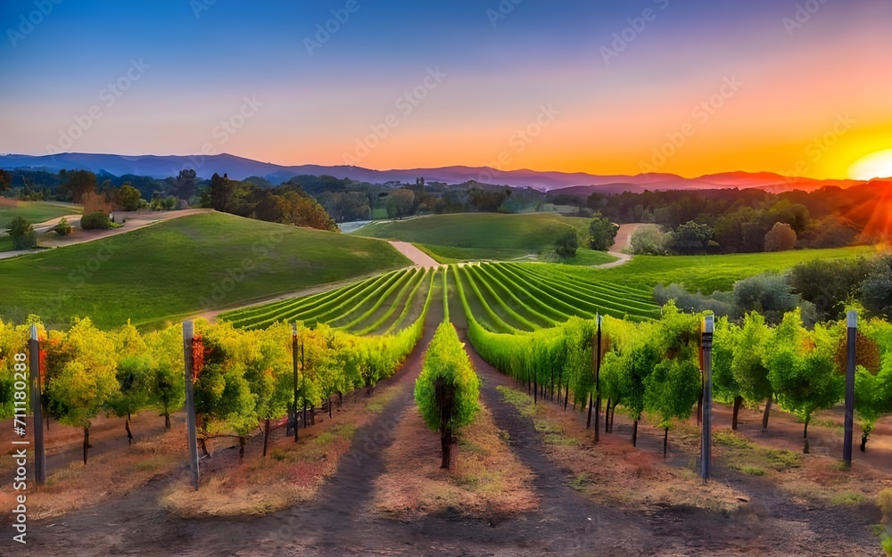 Naklejka premium vineyard in autumn