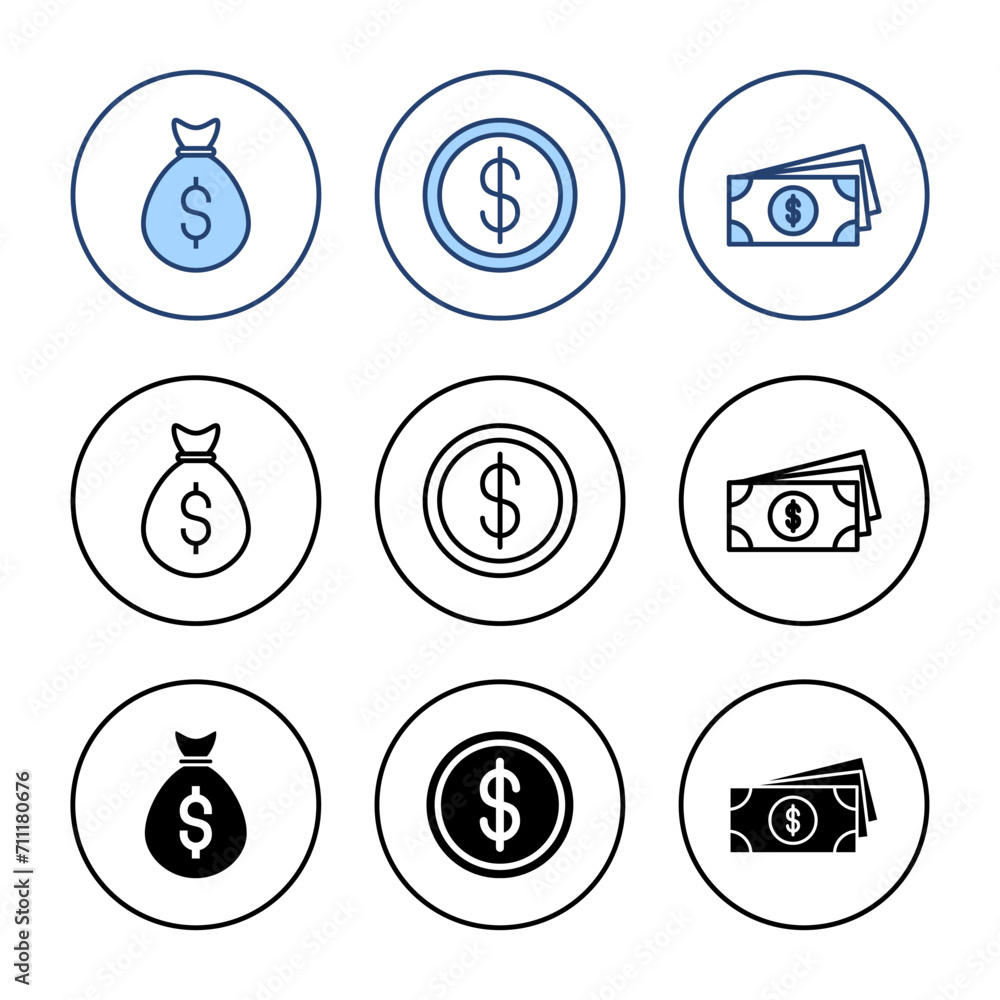 Money icon vector. Money sign and symbol Money icon vector. Money sign and symbol