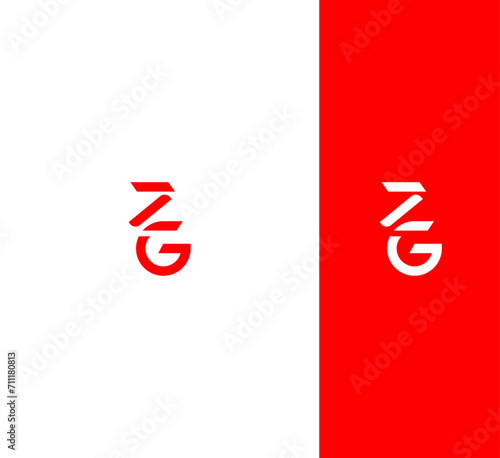 ZG, GZ letter logo design template elements. Modern abstract digital alphabet letter logo. Vector illustration. New Modern logo.
