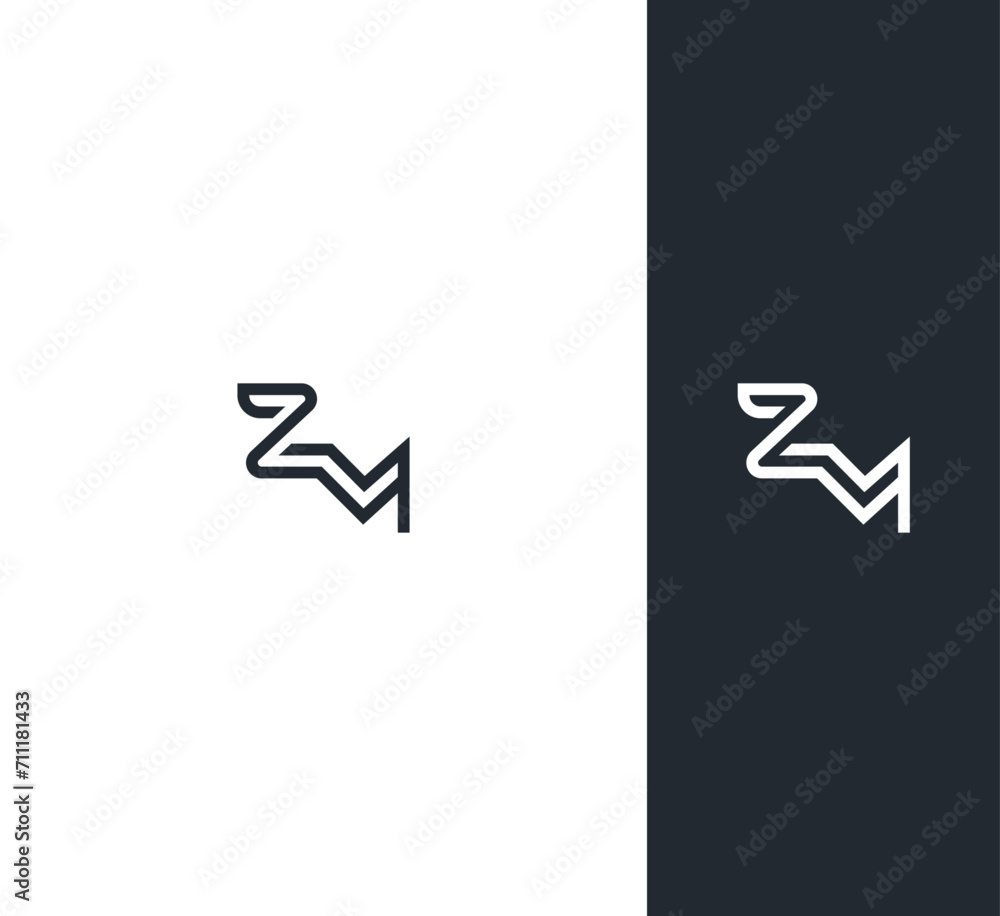 ZM, MZ letter logo design template elements. Modern abstract digital alphabet letter logo. Vector illustration. New Modern logo. ZM, MZ letter logo design template elements. Modern abstract digital alphabet letter logo. Vector illustration. New Modern logo.