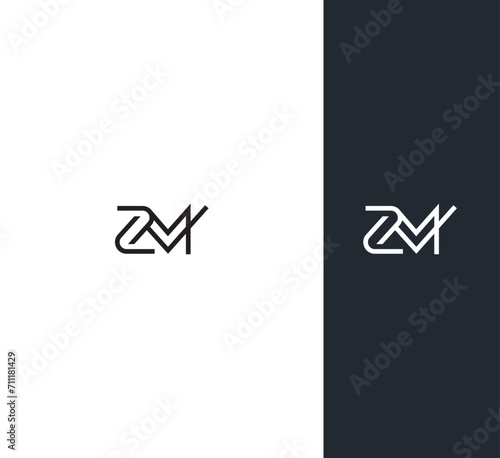 ZM, MZ letter logo design template elements. Modern abstract digital alphabet letter logo. Vector illustration. New Modern logo.