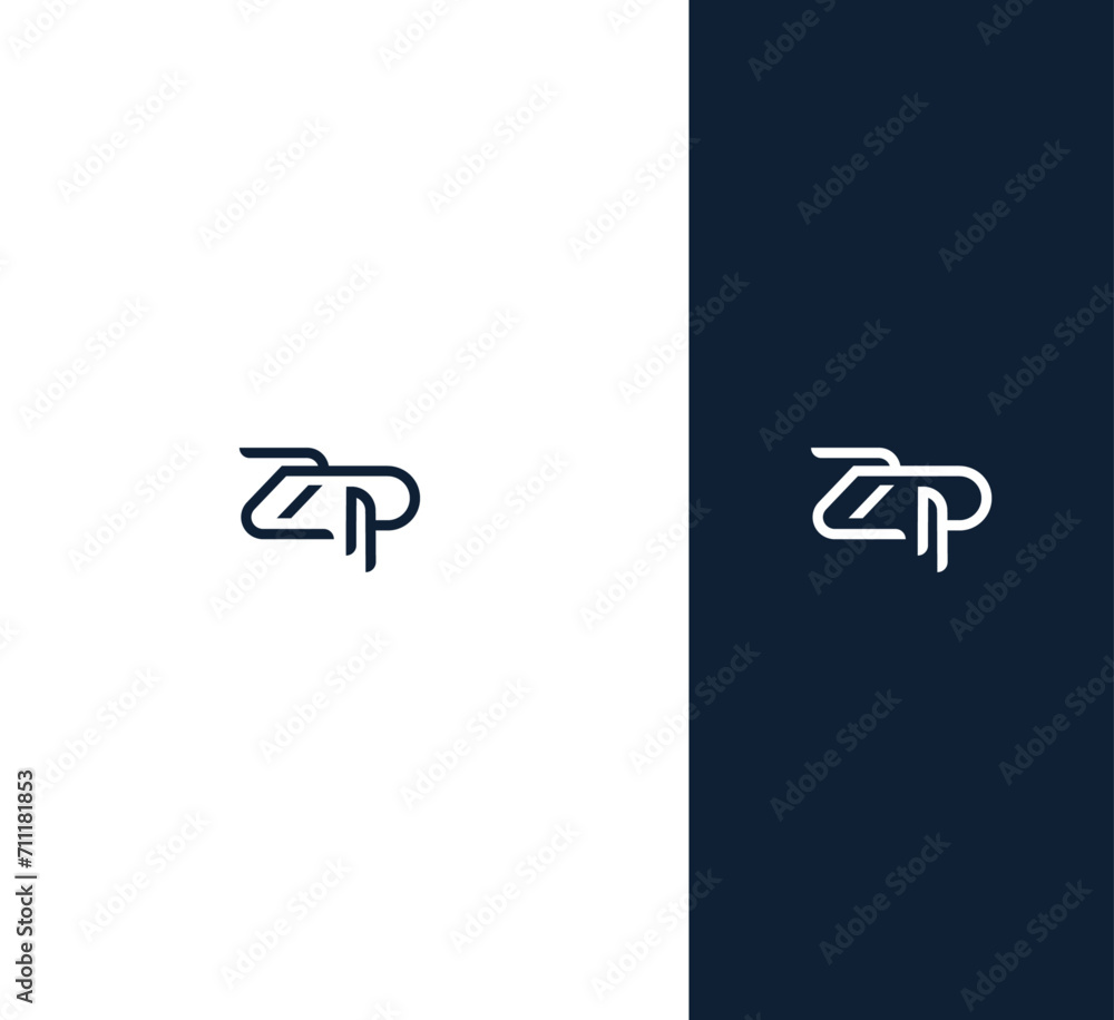 ZP, PZ letter logo design template elements. Modern abstract digital alphabet letter logo. Vector illustration. New Modern logo.