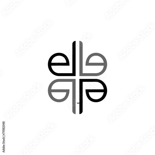 initial letter elle logo unique vector