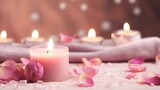 Relaxing Spa Ambiance with Candles and Flowers