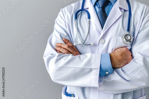 Medical doctor holding stethoscope your healthy concept in hospital