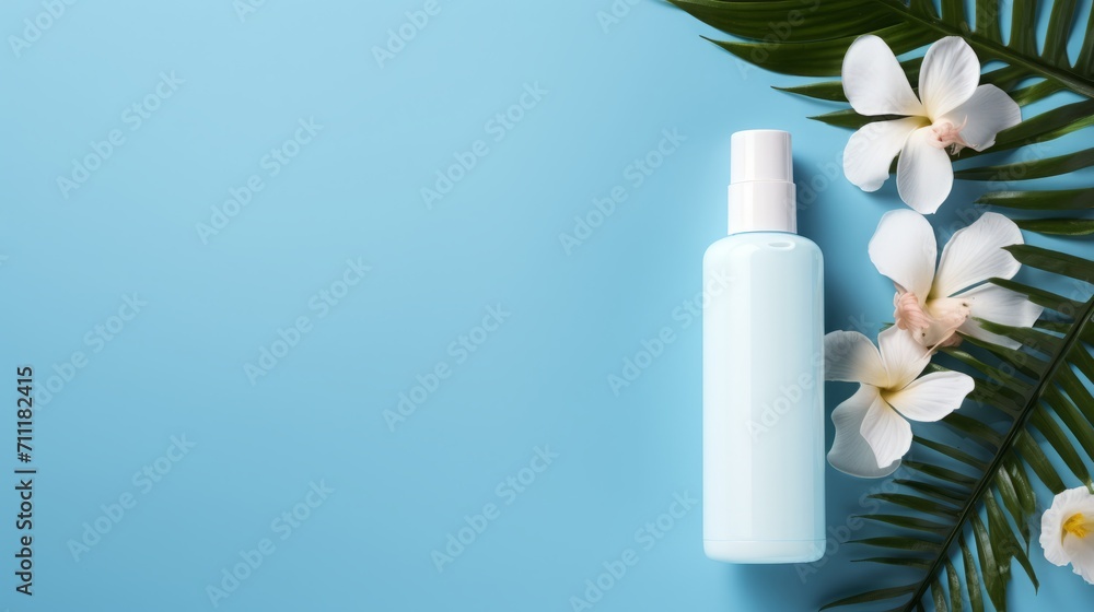 Skin Care Product Surrounded by White Flowers Skin Care Product Surrounded by White Flowers