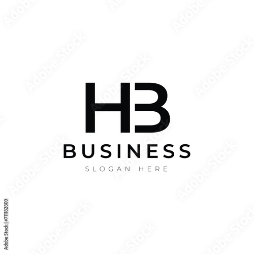 hb initial branding company modern logo design graphic vector