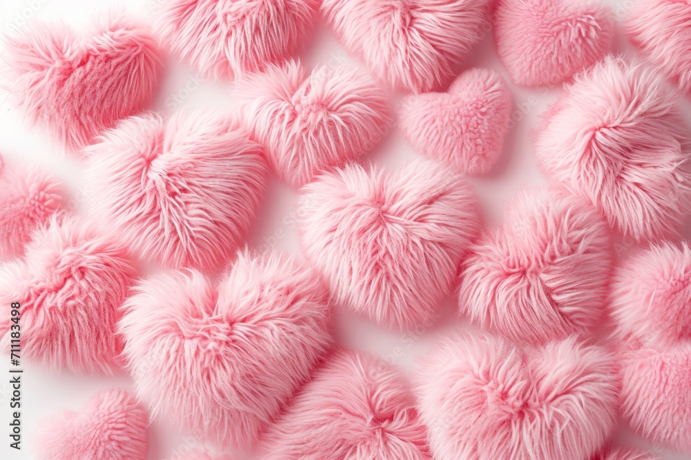Pink fluffy hearths background