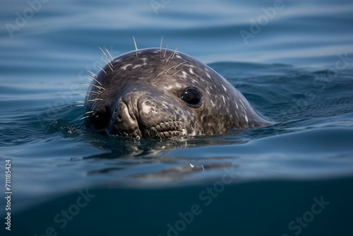 Marine mammal swimming. Generative AI