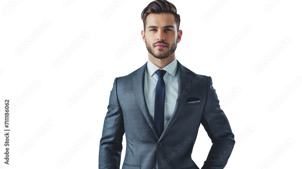 Smart businessman standing with confidence isolated on background. Smart businessman standing with confidence isolated on background.