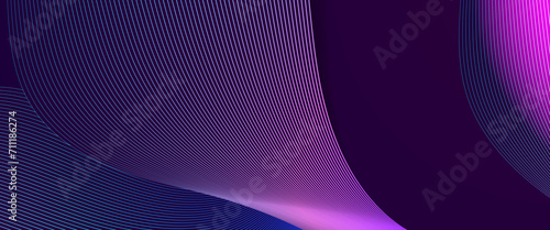 Purple violet and blue vector abstract futuristic modern technology neon background with line. Abstract technology wave lines background