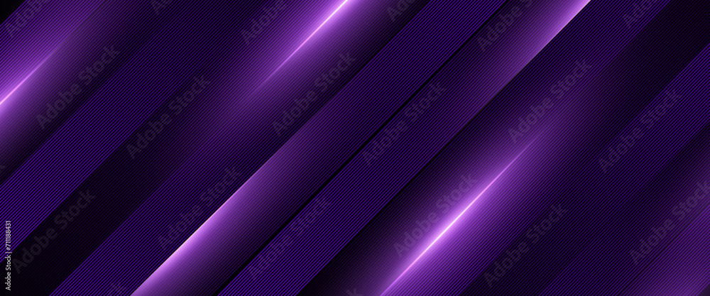 Black and purple violet vector 3D technology futuristic glow with line shapes banner. Modern shiny lines. Futuristic technology concept template. Vector illustration