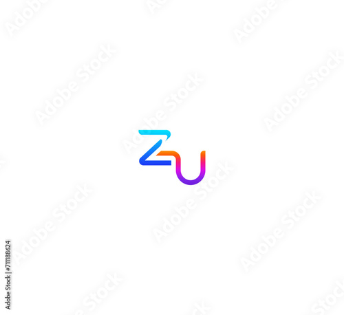 ZU, UZ letter logo design template elements. Modern abstract digital alphabet letter logo. Vector illustration. New Modern logo.