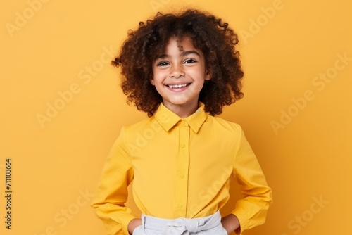 Portrait of a cute little african american girl with curly hair