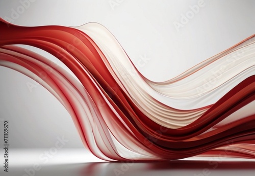 Wallpaper Mural Abstract red flowing wave lines on plain White background from Generative AI Torontodigital.ca