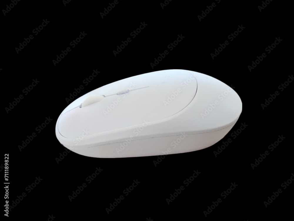 white computer mouse on a isolated black background white computer mouse on a isolated black background