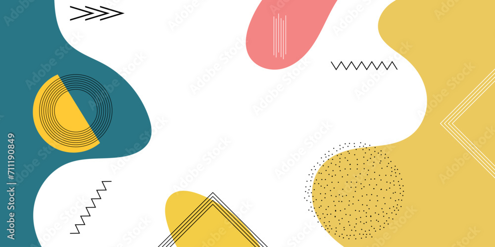 Abstract Pop art color background memphis pattern and wave, Color wave template and presentation design Abstract Pop art color background memphis pattern and wave, Color wave template and presentation design
