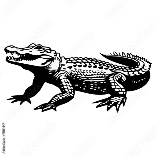 crocodile black silhouette logo svg vector  alligator icon  Alligator Illustration