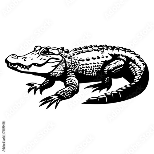 crocodile black silhouette logo svg vector  alligator icon  Alligator Illustration