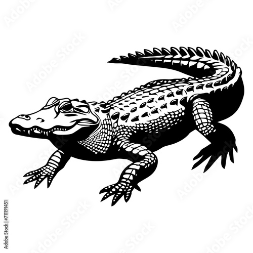 crocodile black silhouette logo svg vector, alligator icon, Alligator Illustration