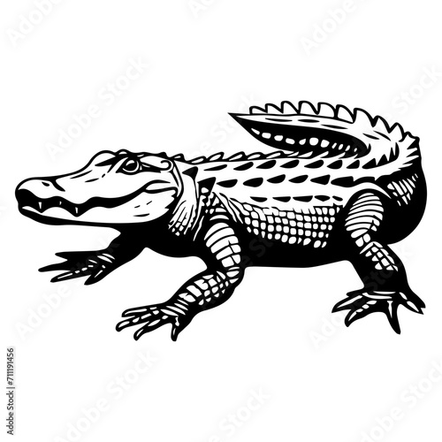 crocodile black silhouette logo svg vector, alligator icon, Alligator Illustration © hyam