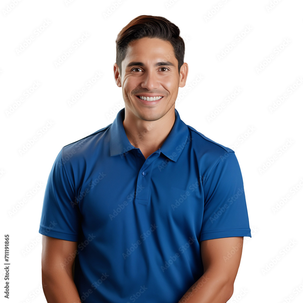 Portrait of a smiling man as technician, isolated on transparent background