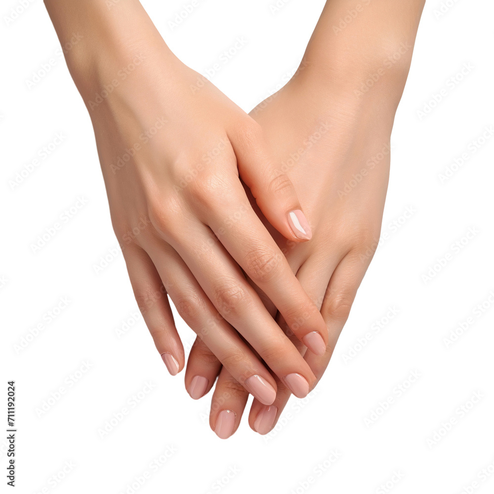 Healthy beautiful manicure woman hands, isolated on transparent background Healthy beautiful manicure woman hands, isolated on transparent background