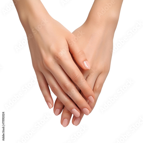 Healthy beautiful manicure woman hands, isolated on transparent background © The Stock Guy