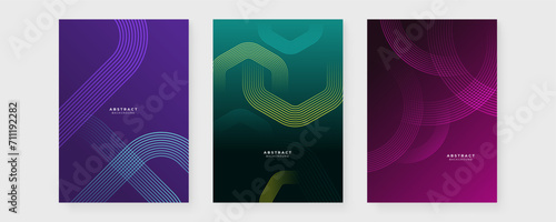 Colorful colourful vector abstract technology futuristic glow with line shapes poster. Modern cover template for annual report, flyer, brochure, presentation, poster, and catalog © Badr Warrior