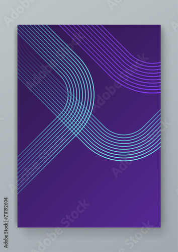 Blue and purple violet vector abstract futuristic modern neon poster with shape line. Modern cover template for annual report, flyer, brochure, presentation, poster, and catalog