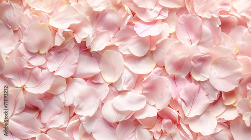 淡いピンクの桜の花びらが敷き詰められた背景写真