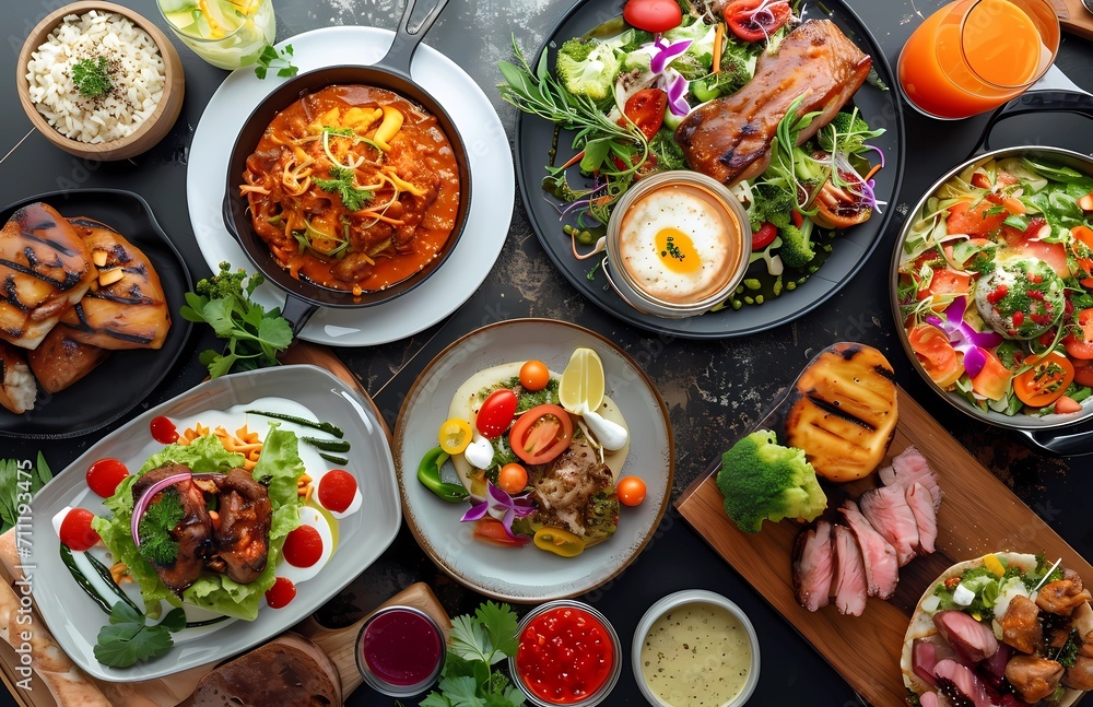 food content creator, top view food content creator, top view