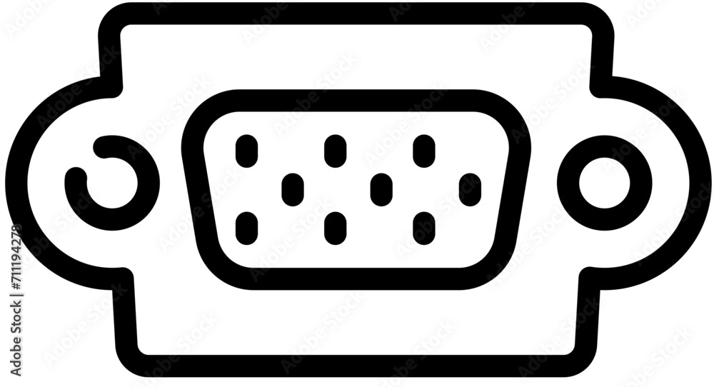 vga port line icon vga port line icon