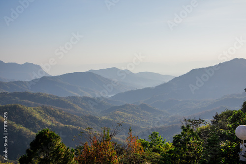 A view of the intricate mountain ranges from a bird's eye view.