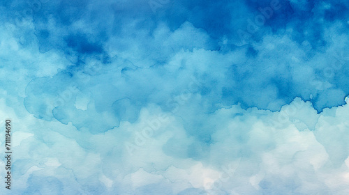 Blue watercolor abstract background. Watercolor blu, aqua, underwater water background. Watercolor happy cloud sky texture. Blurry grunge stains, blots paint copy space mobile graphic resource by Vita © Vita