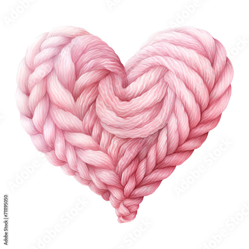 Pink Heart Shaped Yarn. AI Generated Image