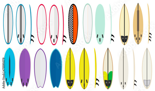  American Surfboards Models Vector - Ai Illustrator