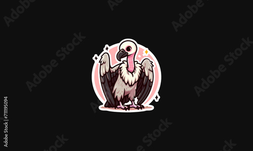 vulture cute cartoon vector flat design