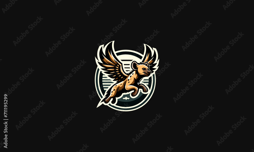 Fototapeta premium flying hyena vector illustration logo design