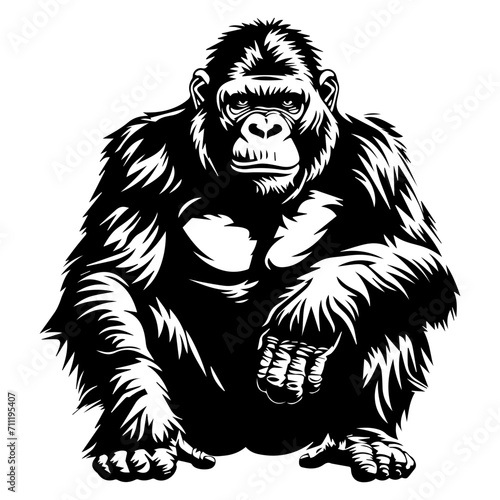 Ape black silhouette logo svg vector  chimp icon  Ape Illustration