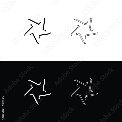 Black and white circle vector logo template design