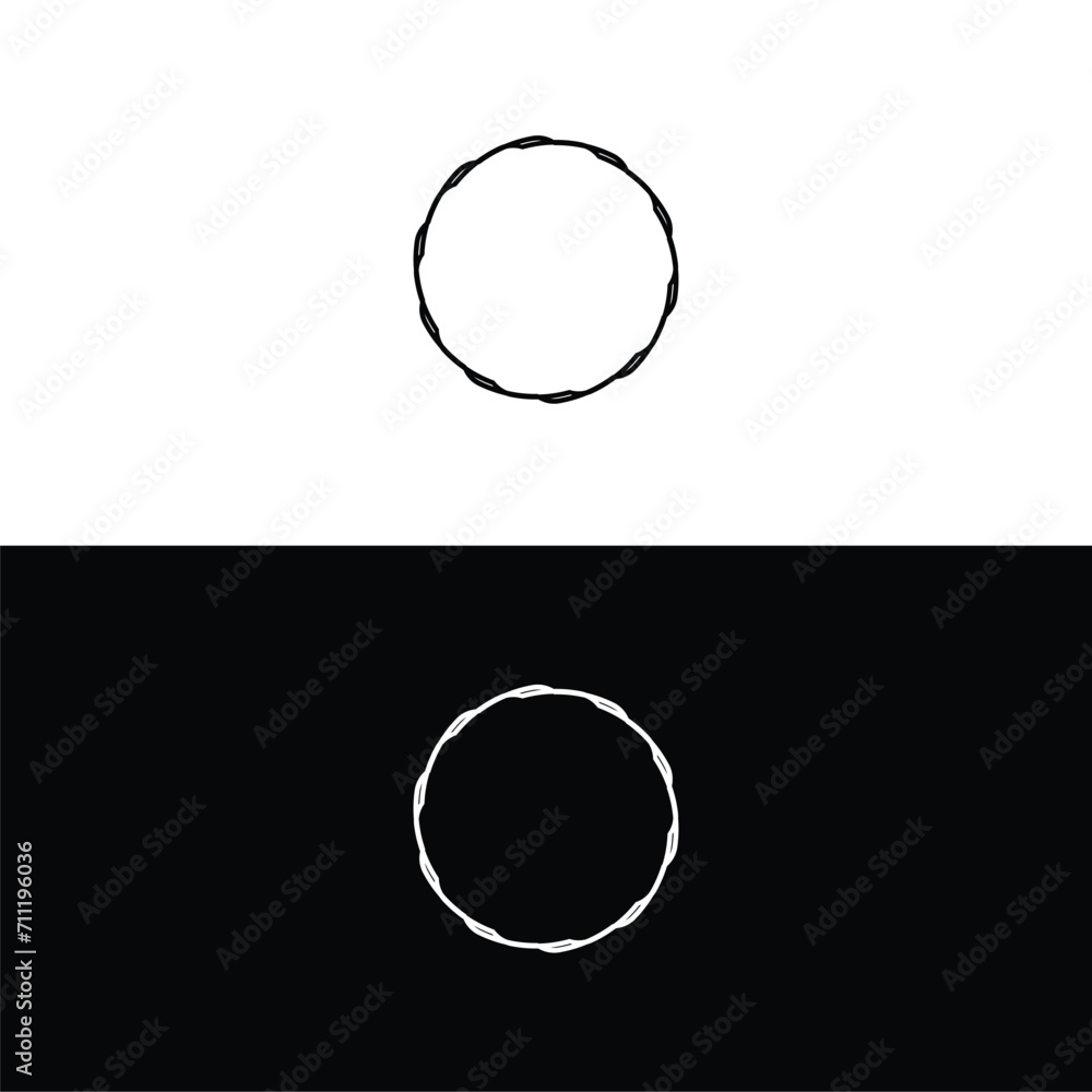 Black and white vector icon logo . Circle silhouette design Black and white vector icon logo . Circle silhouette design