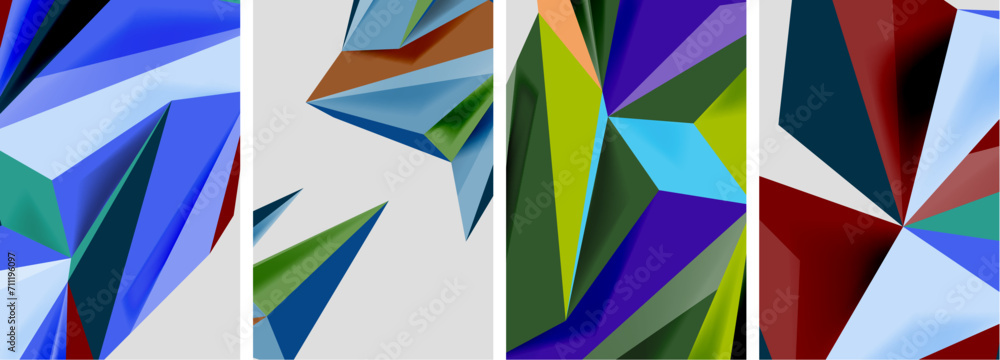 Triangle low poly mosaic posters. Vector illustration For Wallpaper, Banner, Background, Card, Book Illustration, landing page Triangle low poly mosaic posters. Vector illustration For Wallpaper, Banner, Background, Card, Book Illustration, landing page