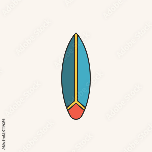surfboard color logo icon design vector.